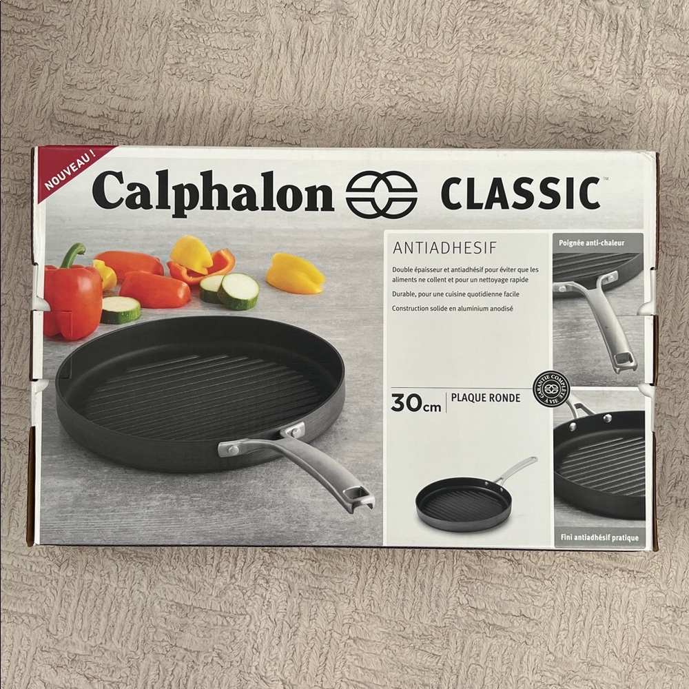 Calphalon Classic 12” round grill pan, New in box, Non-Stick Black Grill Pan - Picture 3 of 16